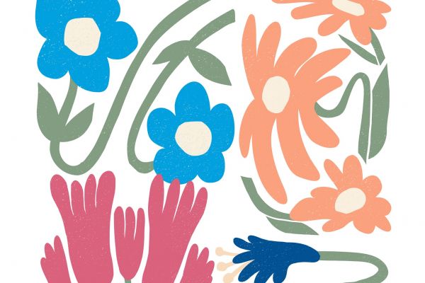 Auf dem Bild sieht man eine bunte Blumen-Illustration.